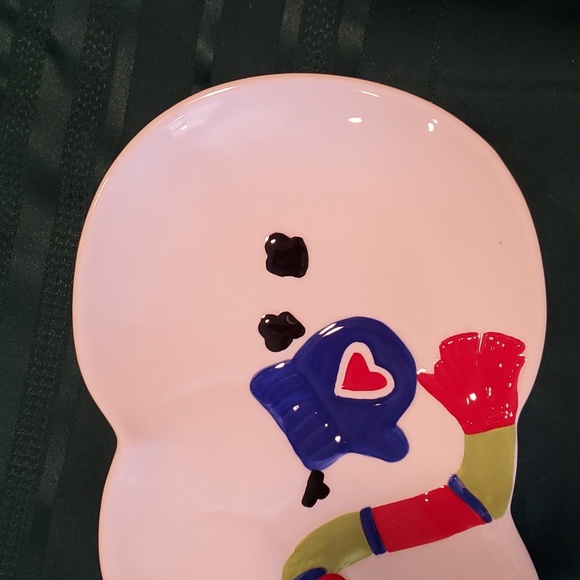 Snowman Stoneware Tray New Serve, Microwaveable, Oven safe Home Interiors - Picture 6 of 10